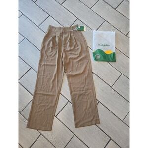 Halara Wide‎ Leg Pleated Pants Women's Small Regular Sepia Tint NWT